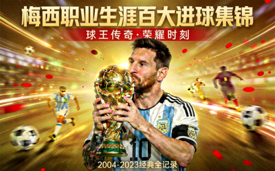 梅西职业生涯百大进球集锦封面，梅西捧起金球奖